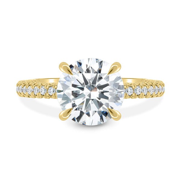 3.26 Carat Round diamond 18K White gold Vintage-Style Engagement diamond ring