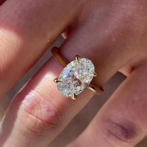 3.00ct Oval Lab Grown Diamond Cathedral Engagement Ring | IGI Certified | Yellow Gold