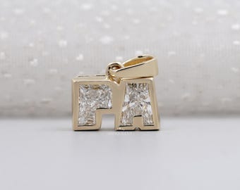 Personalized Alphabet Diamond Initial Pendant Necklace in yellow gold