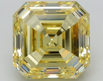 SQ EMERALD 10.60ct Fancy Vivid Yellow VS1, Diamond For Engagement Ring / Loose Diamond gift for him, her