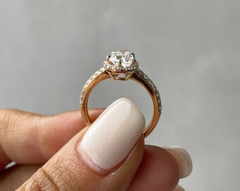 18K Yellow Gold Pear Lab Grown Diamond Ring 2Mm Lab Diamond Ring / Engagement Ring