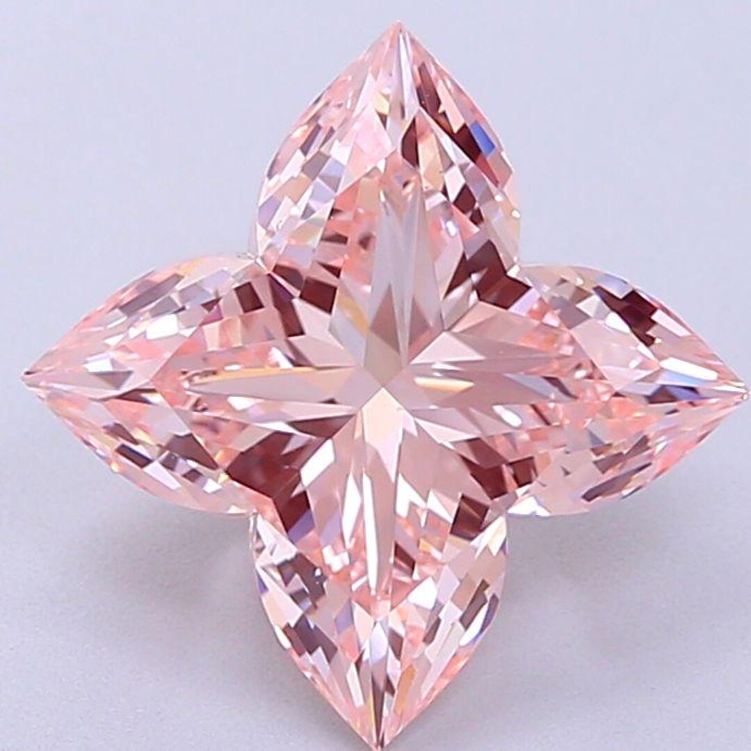 Diamond Puffle Butterfly Shape 4.53ct Fancy Intense Pink VS1, Lab Grown Diamond, IGI ...