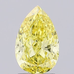 Pear 1.75ct Fancy Vivid Yellow VS1, Loose Lab Grown diamond for Anniversary and Engagement ring