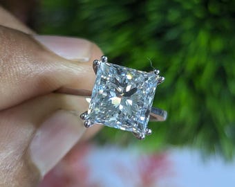 Princess 5.50ct Lab Diamond Double Prong Solitaire Ring | IGI | D-E-F | VVS–VS