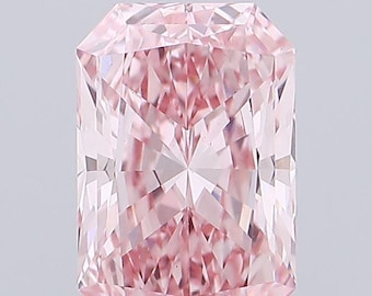 7.69ct Fancy Vivid Pink Radiant Cut Lab Grown Diamond, IGI