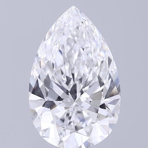 5.08ct Pear Lab Grown Diamond | D Color VS2 Clarity | IGI Certified | CVD Grown | Elongated Pear Cut Loose Diamond for Custom Ring