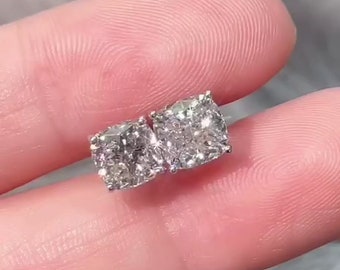 2tcw Kissen Ohrstecker, IGI zertifizierte Labor gewachsen Diamant 4 Zacken Ohrring, EF Farbe und VS Klarheit