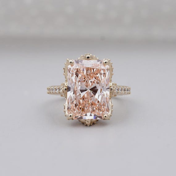 Radiant 3.50tcw Fancy Pink Diamond Ring | Pave Side Stones | Luxury Engagement Ring