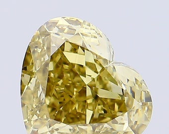 Heart 6.15ct Fancy Grayish Yellow VS1 / IGI Certified Diamond / Loose lab grown diamond for Anniversary and Engagement ring