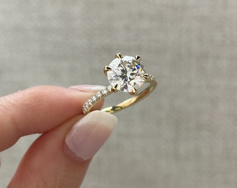 Round Diamond 1.50 Carat Lab Grown Solitaire Anniversary gift diamond ring.