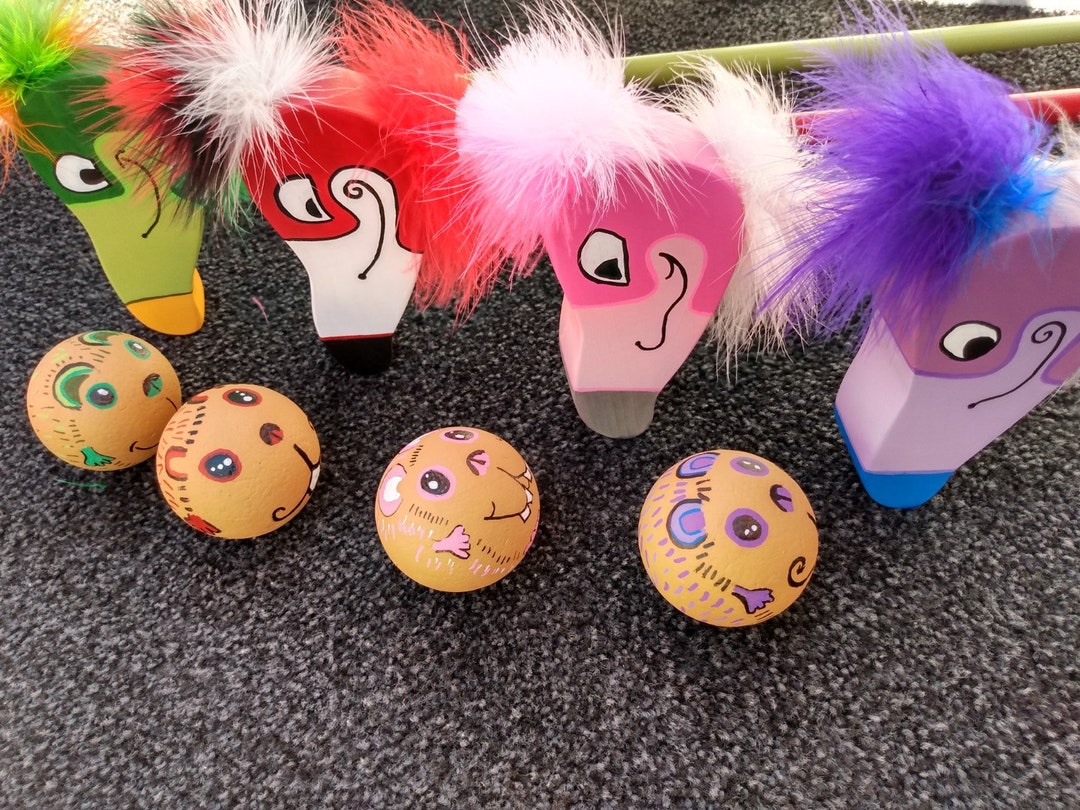 Deluxe Wonderland Flamingo Croquet Mallets Etsy