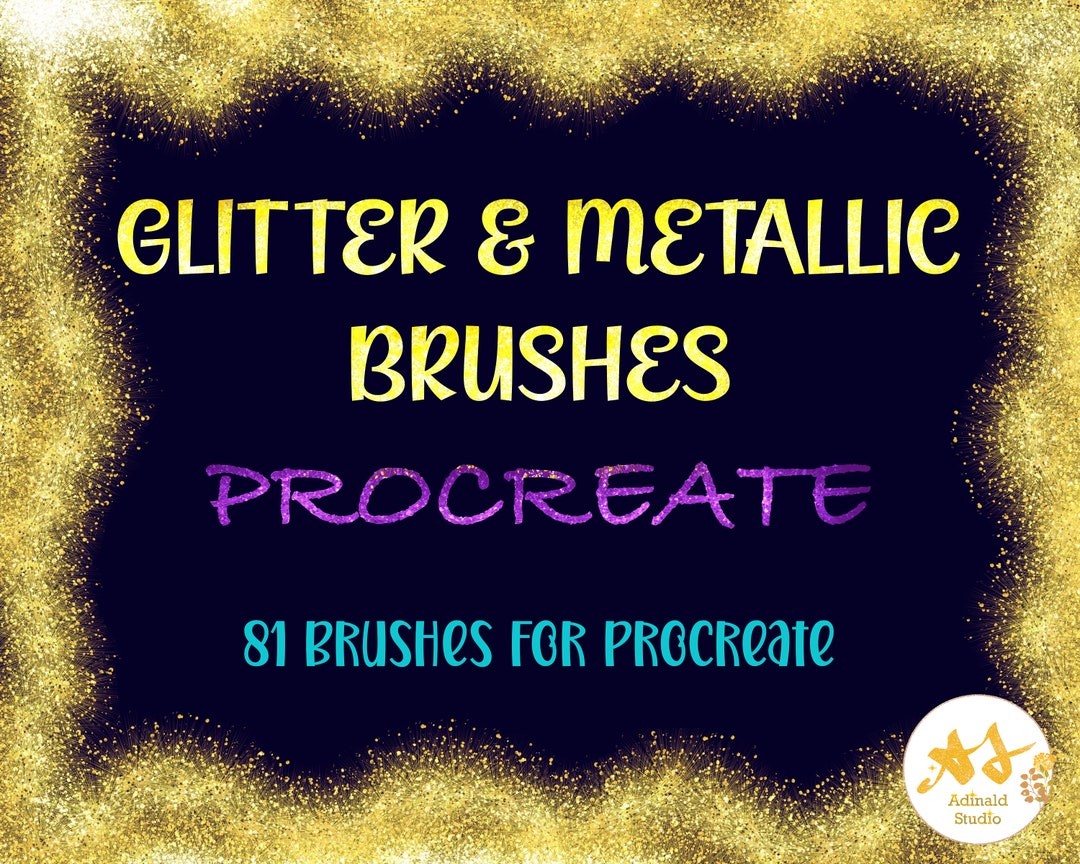 GLITTER & METALLIC Brushes Procreate, Sparkle Brushes Procreate