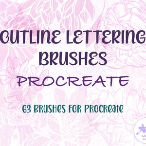 Outline brushes for Procreate, Monoline outline procreate, Procreate brushes, Procreate lettering, Lettering bundle