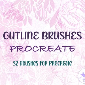 Outline Brushes Procreate, Outline brushes for Procreate, Outline brush bundle procreate, Monoline outline procreate, Procreate brushes