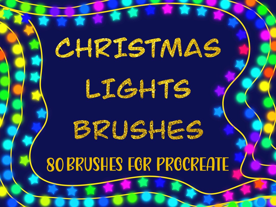 80 Christmas Lights Procreate Brushes, Procreate Brushes Bundle