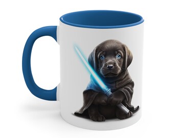 Black Labrador Puppy Jedi-Inspired Coffee Mug, 11oz