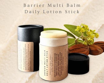 Solid Natural Moisturizer Stick | All-In-One Lotion Bar | Barrier Balm | Organic Natural Ingredients | 100% Essential Oils | Zero-waste