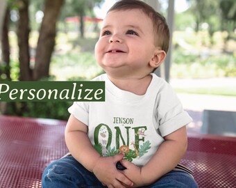 Personalized 1st Birthday Shirt, Birthday Boy Shirt, Custom Name First Birthday Tee, One Birthday Shirt, Baby Boho Birthday Shirt