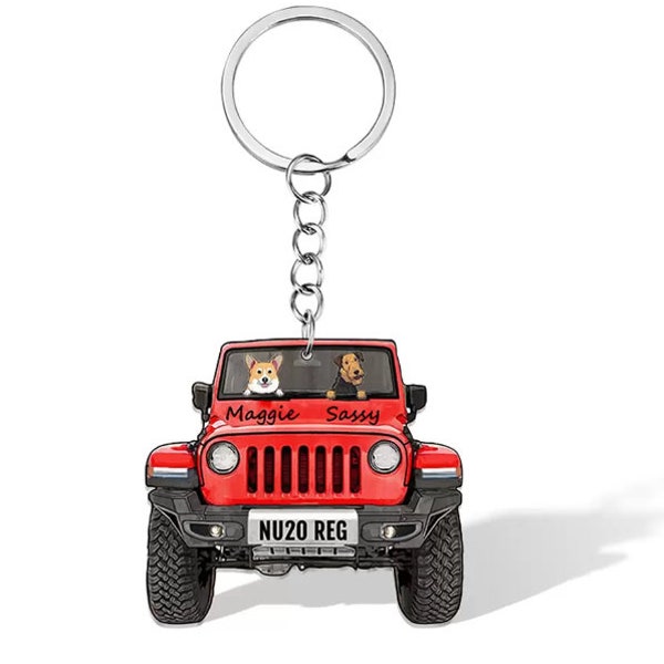 Personalized Jeep Owner Gift, Car Accessory, Jeep Accessories, Custom Jeep, Wrangler Keychain, New Jeep Gift, Dog Owner Gift, Jeep Keychain