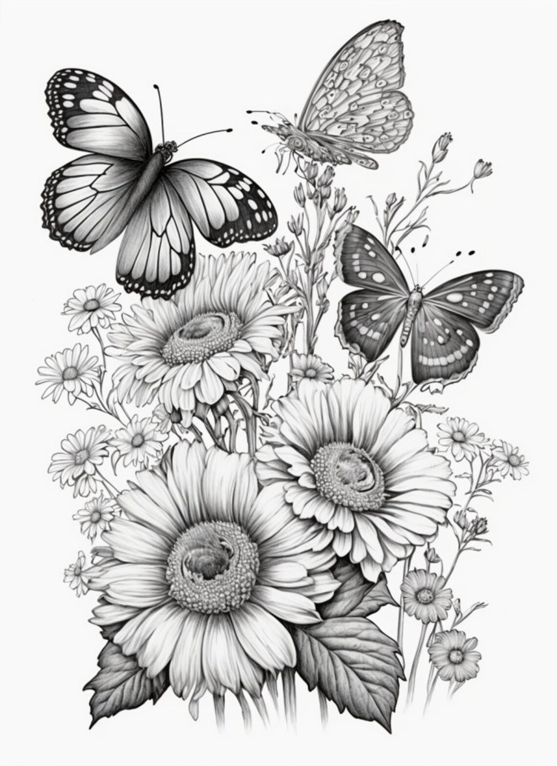 Printable PDF Butterfly Coloring Book for Adults and Teens | 100 ...