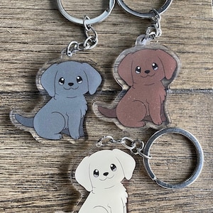 2 inch clear acrylic keychains - Lab - cute dogs, puppies, kawaii, cute animals, pets, pup, fur babies, dog keychain