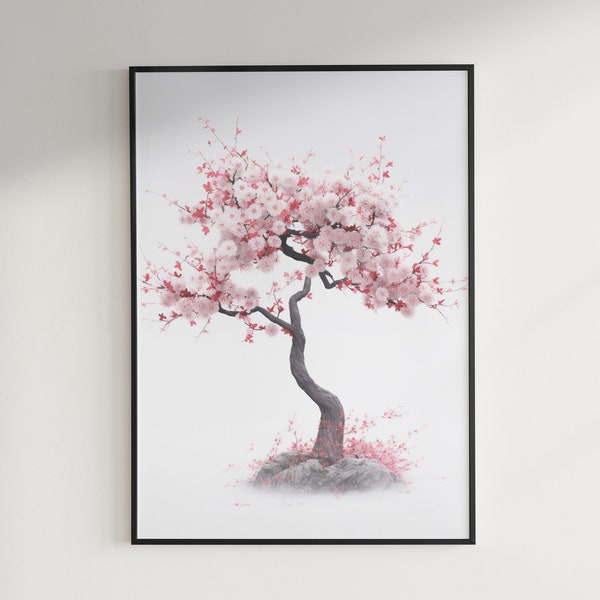 Instant Digital Download - Sakura Cherry Blossom Tree - Elegant Wall Art - Pink - Spring Home Decor - Floral Photography - Printable Poster