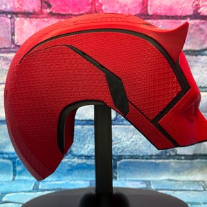 Daredevil Born Again Helmet/Mask 3D Printed Cosplay (Red Version) image 7