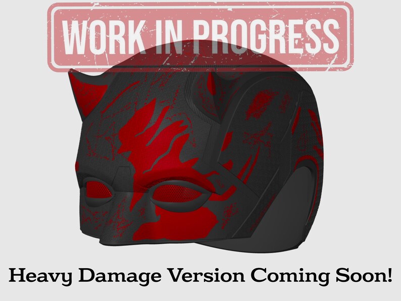 Daredevil Born Again Season 2 Helmet/Mask 3D Printed Cosplay (Light Damage Version) image 11