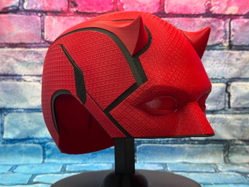 Daredevil Born Again Helmet/Mask 3D Printed Cosplay (Red Version) image 8