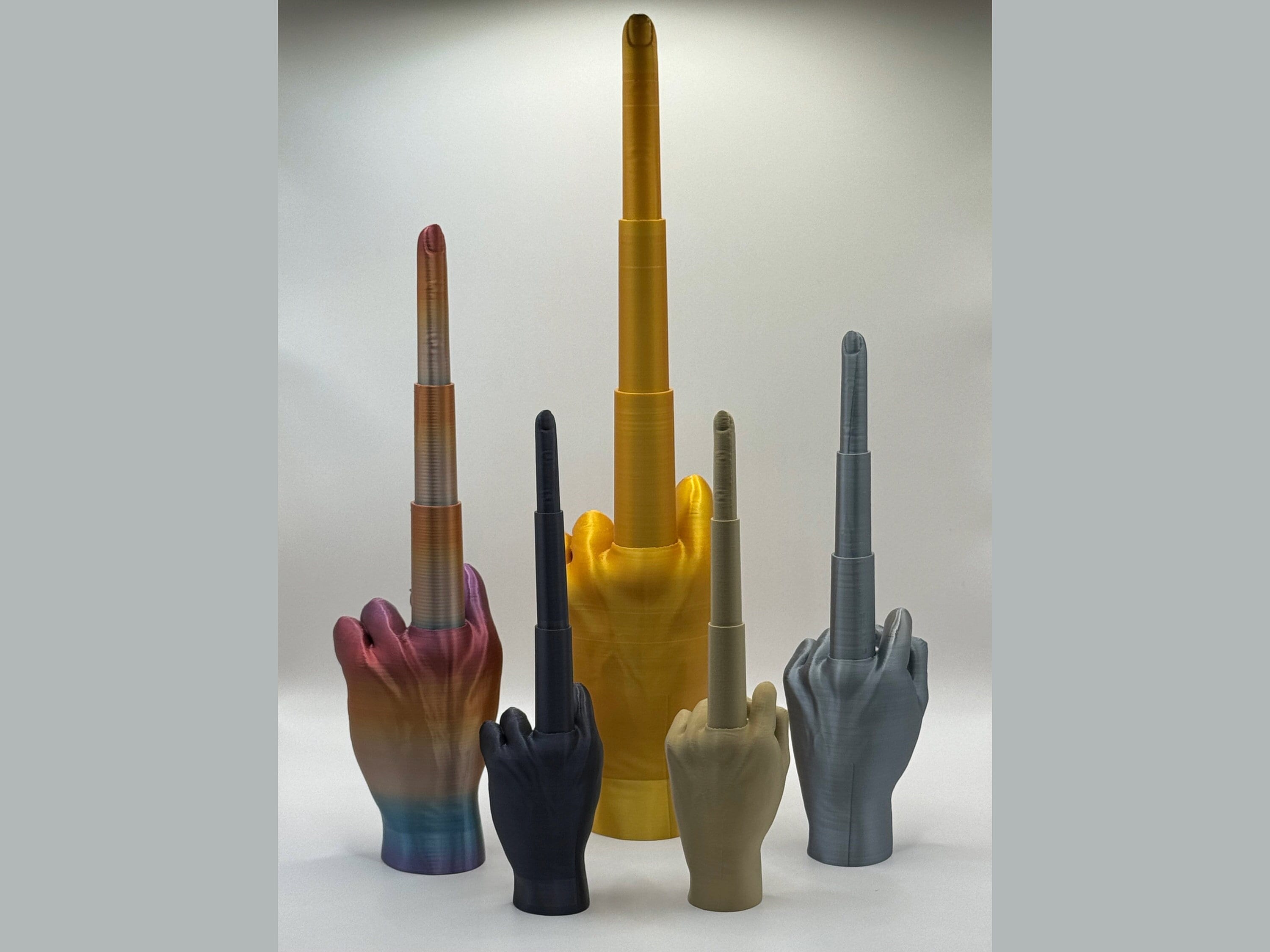 KCRPM 3D Printed Folding Middle Finger, 3D Printed Collapsing Middle Finger  Gifts, Retractable Funny Gag Gift, Distinctive Style Middle Finger Statue
