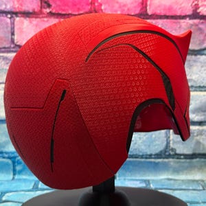 Daredevil Born Again Helmet/Mask 3D Printed Cosplay (Red Version) image 6
