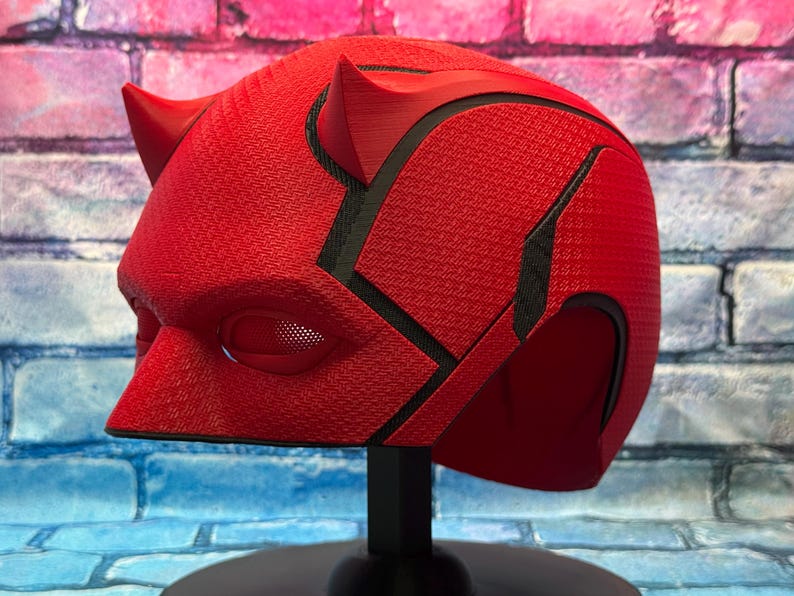 Daredevil Born Again Helmet/Mask 3D Printed Cosplay (Red Version) image 3