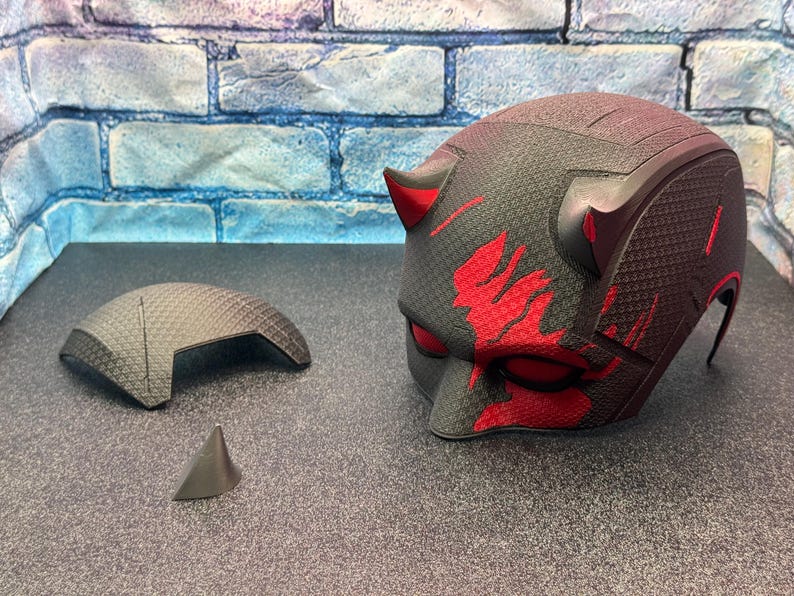 Daredevil Born Again Season 2 Helmet/Mask 3D Printed Cosplay (Light Damage Version) image 10