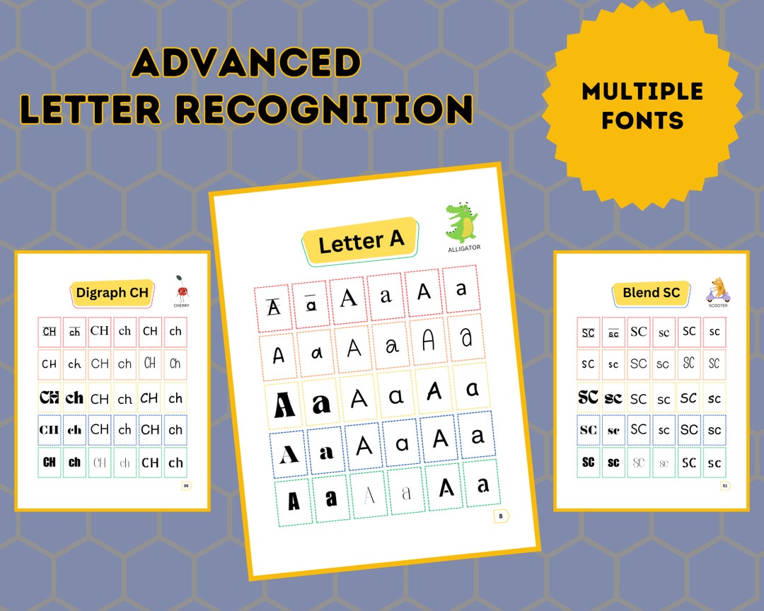 Letter Recognition Flashcards Advanced Digital Download Etsy