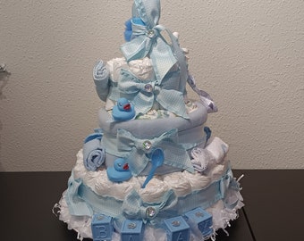 Baby Blues Boy  Diaper Cake,Baby Gift,Baby Shower Center Piece,Boys Accessories, girl diaper cake