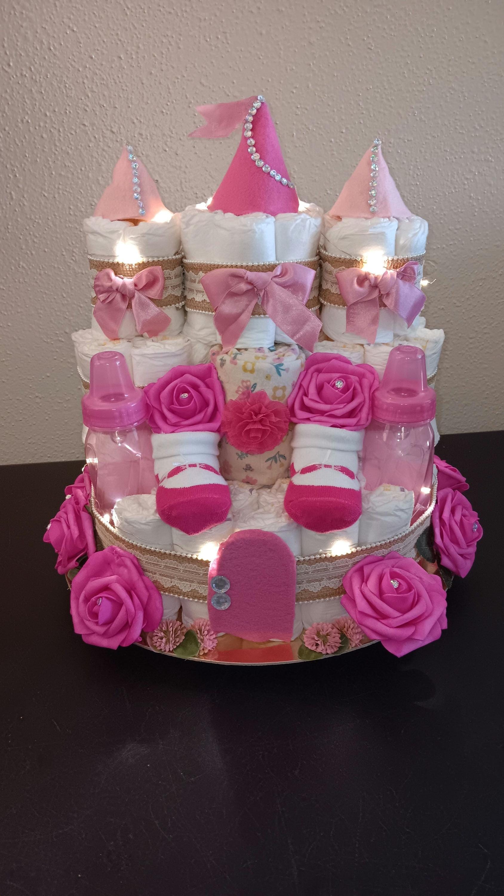 Castle Disney Nappy Cake Beautiful Princess Castle Diaper Cake