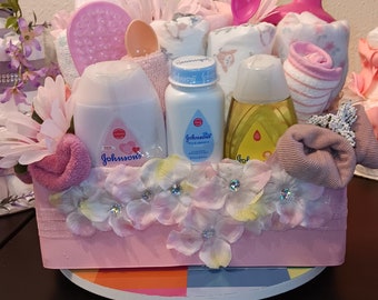 Diaper Bouquet,Girl Diaper Cake, Baby Shower Gift, Baby Girl Accessories,Center Piece