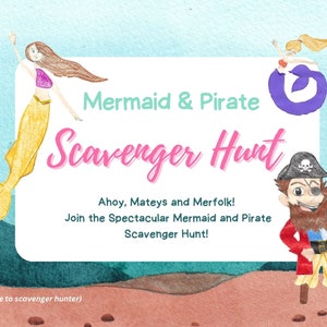 Mermaid & Pirate Scavenger Hunt / Summer Fun / Birthday Fun
