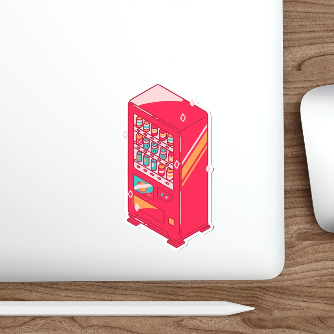 Machine Shop Stickers RED VENDING MACHINE Die-cut Stickers Stickers Laptop Car Skateboard ...