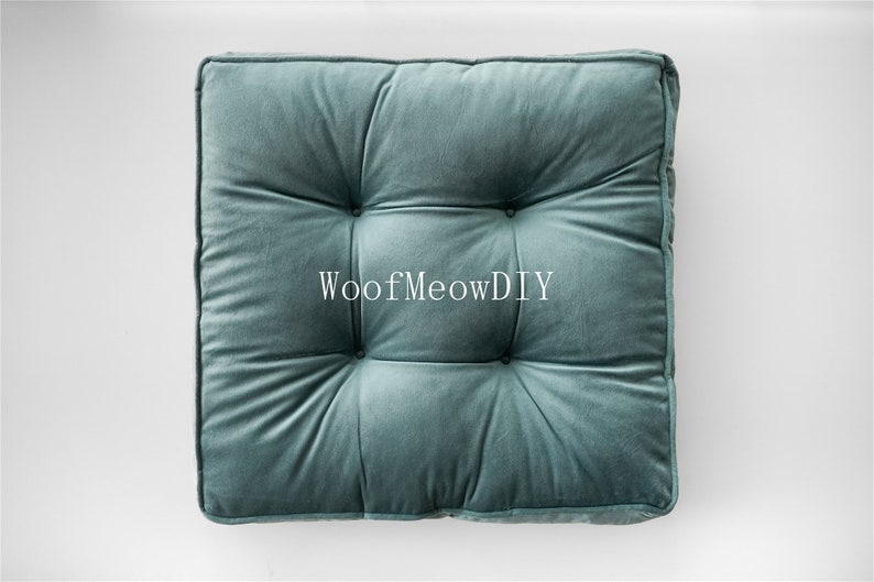 Cushion, Velvet Seat Cushion With Ties Chair Coshion Square Floor