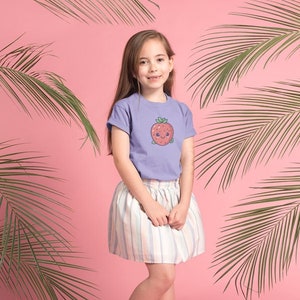 Adorable Smiling Strawberry Kids T-Shirt, Fruit Themed Toddler Tee, Children&#39;s Clothing, Vibrant Summer Print, Unique Kid&#39;s Birthday Gift