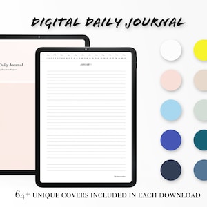 Digitales Journal für iPad, Goodnotes und Notability, Hyperlinked Journal, Feeling Journal Tagebuch, Anxiety Journal, Digital Daily Journal Pages