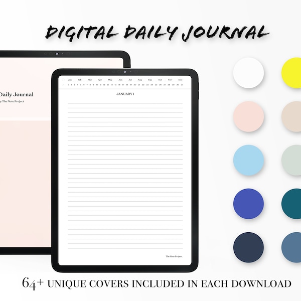 Digitales Journal für iPad, Goodnotes und Notability, Hyperlinked Journal, Feeling Journal Tagebuch, Anxiety Journal, Digital Daily Journal Pages