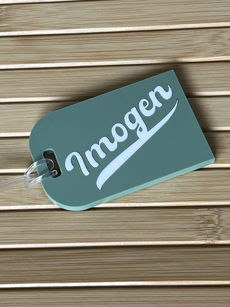 Personalised Acrylic Luggage Tag Bag Tag Travel Tag School Bag Tag