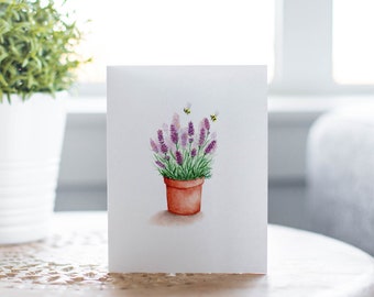 Lavender Terracotta pot Card