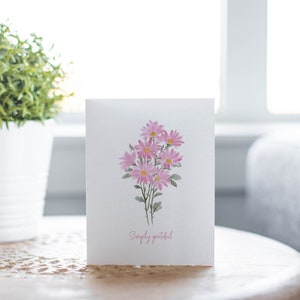 Purple Flowers Grateful Card