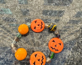カボチャのハロウィン風ブレスレット
