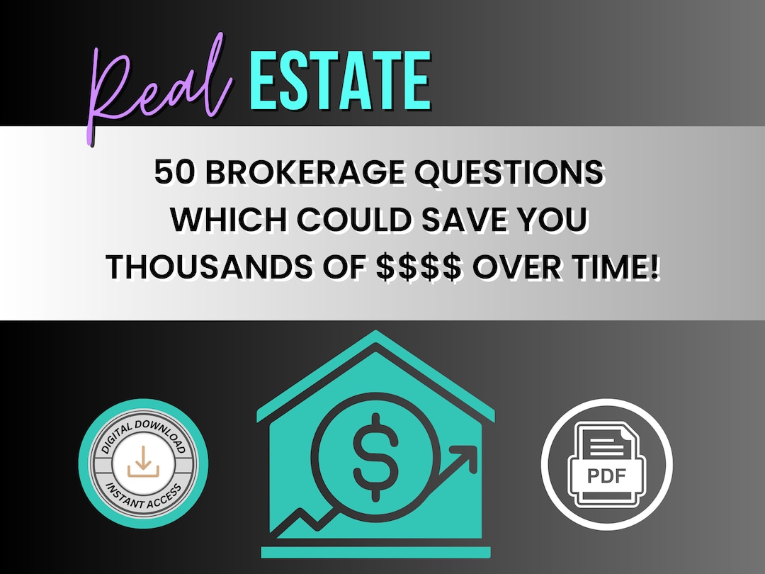 Real Estate Checklist Brokerage Questions Checklist Real Etsy
