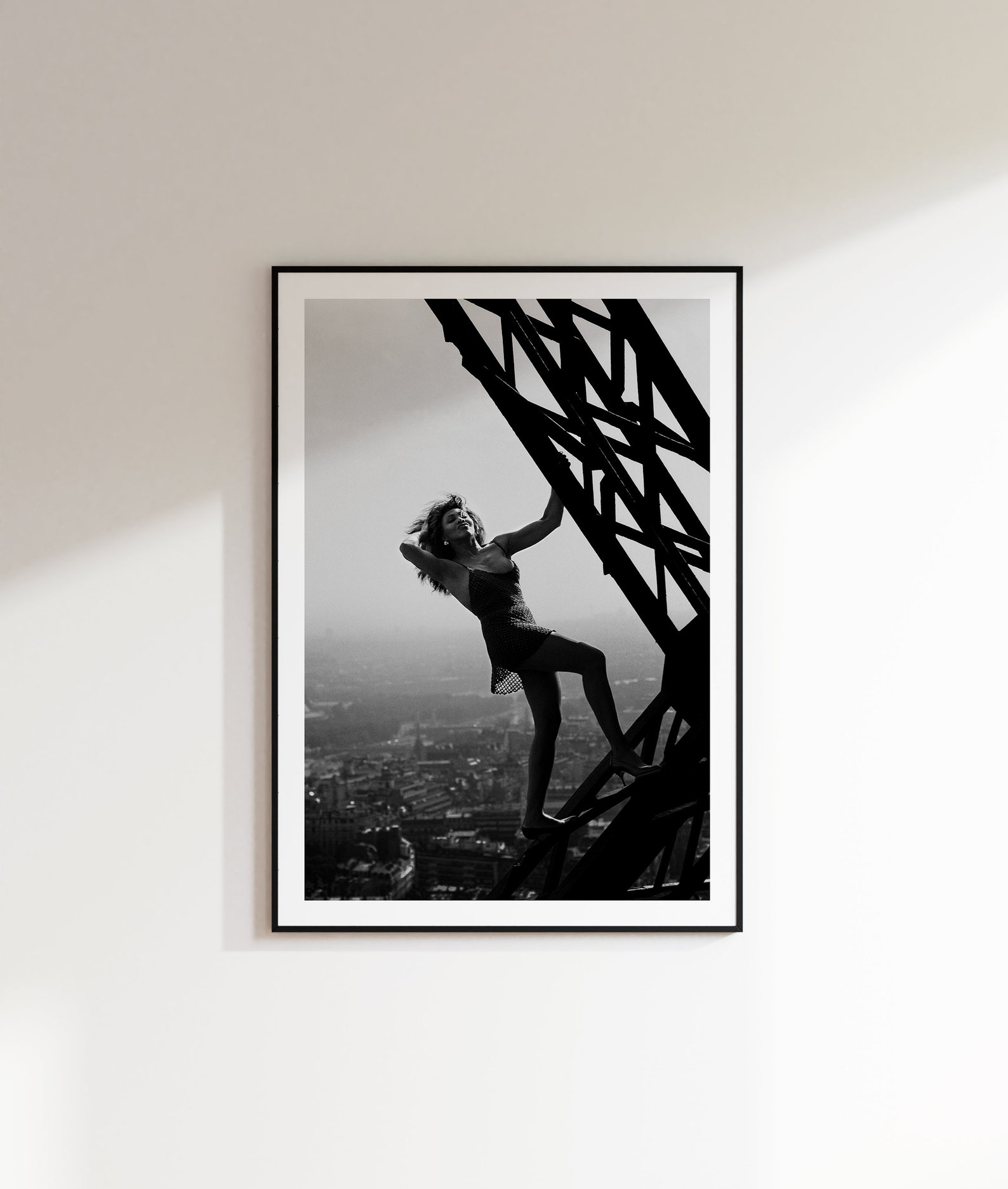 Tina Turner Eiffel Tower Print, Black and White Photography Prints