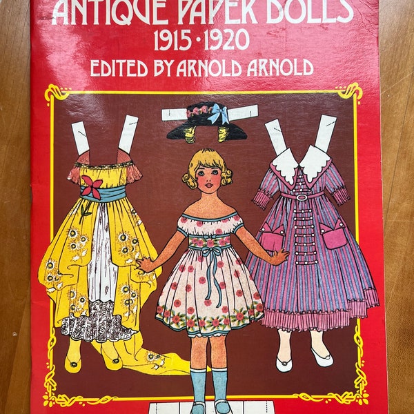 Pristine “Antique Paper Dolls” activity book, full of unused cutouts from 1915-1920. Vintage, Published 1975.